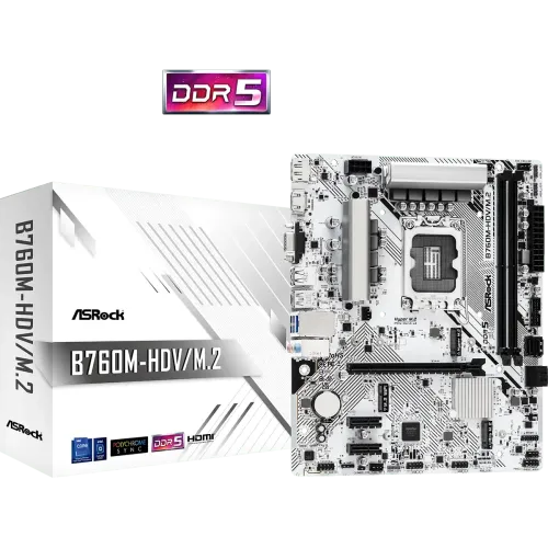 ASRock B760M-HDV/M.2 DDR5 Micro ATX Motherboard