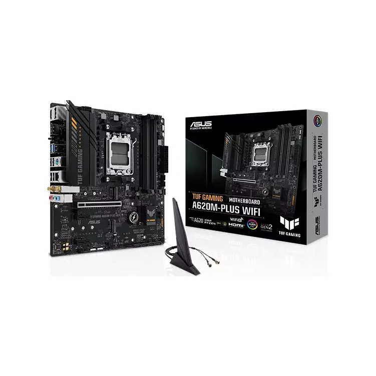 ASUS TUF GAMING A620M-PLUS WIFI AMD AM5 DDR5 MICRO-ATX MOTHERBOARD