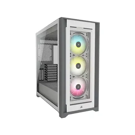 Corsair iCUE 5000X RGB Tempered Glass Mid-Tower Smart Case (White)