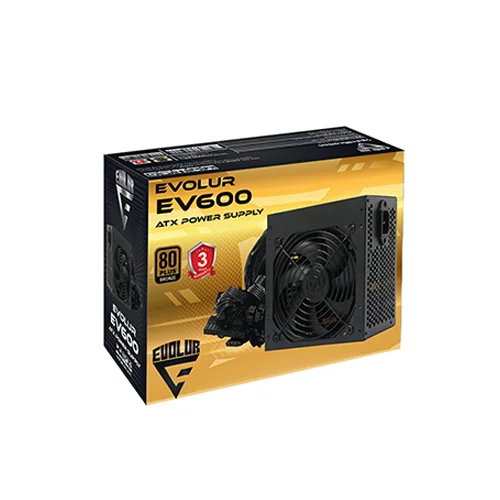 Evolur EV600 600 Watt 80 Plus Bronze ATX Power Supply