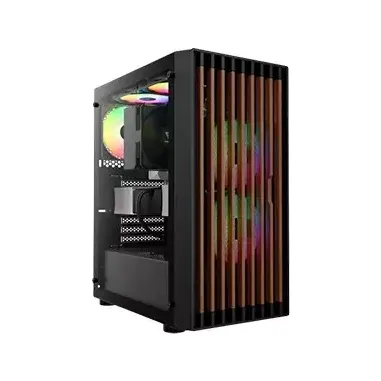 Gamdias AURA GC4 RGB Real Walnut Wood Mesh ATX MID Tower Gaming Case