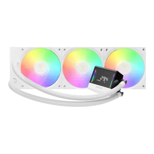 Gamdias CHIONE E4-360 V2 WH 360mm ARGB AIO Liquid CPU Cooler With Display