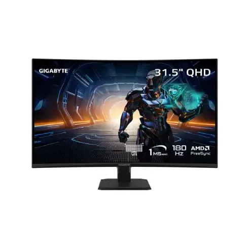 Gigabyte GS32QCA 31.5-Inch QHD HDR 180Hz Curved Gaming Monitor