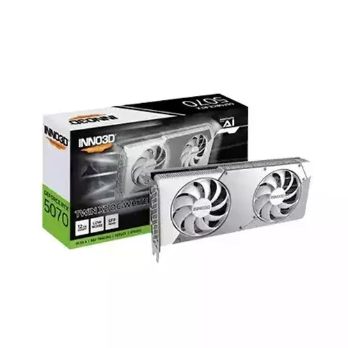 INNO3D GeForce RTX 5070 TWIN X2 OC 12GB Desktop Gaming Graphics Card - White