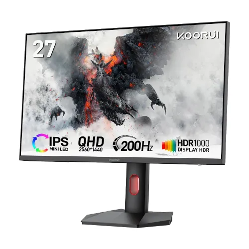 KOORUI S2721PM 27" 2K QHD 200Hz 1ms QD Mini-LED Gaming Monitor