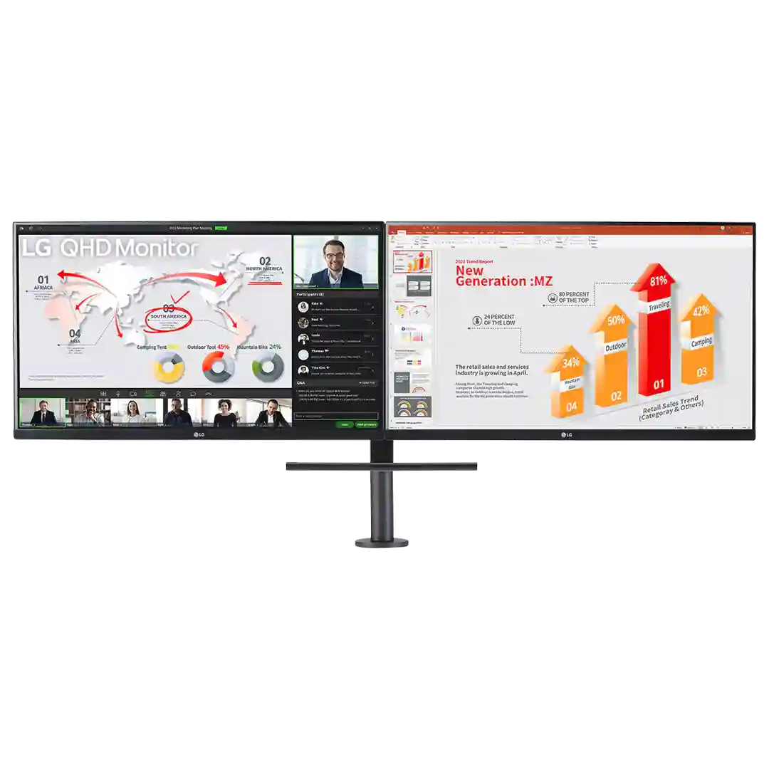 LG 27QP88D-B2 Ergo Dual 27 inch QHD USB Type-C Daisy Ch...