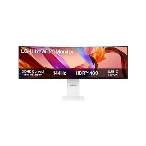 LG 49U950A-W 49 Inch 144Hz Curved Dual QHD UltraWide HDR400 Nano IPS Monitor