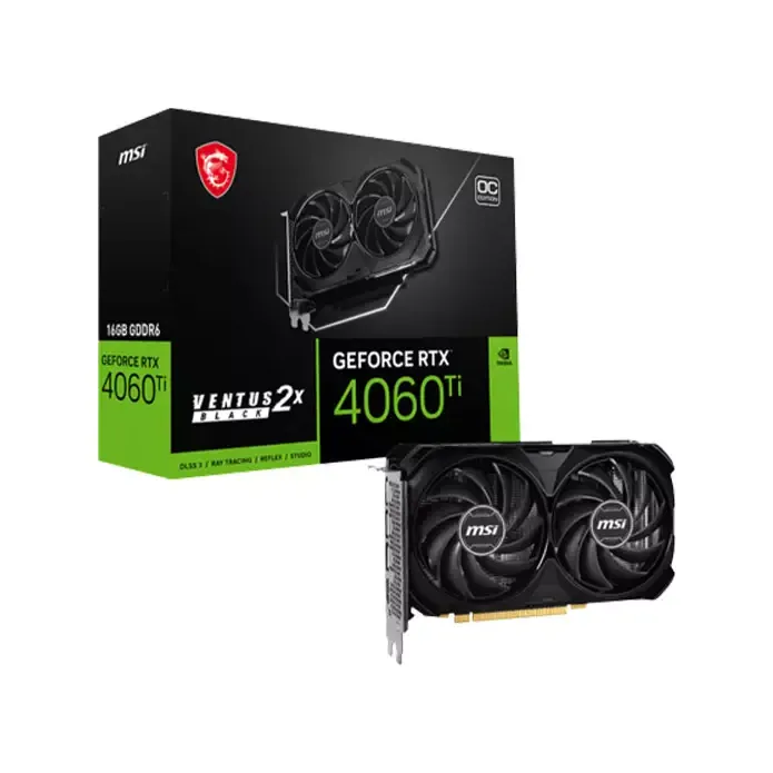 MSI GEFORCE RTX 4060 TI VENTUS 2X BLACK 16G OC 16GB GRAPHICS CARD
