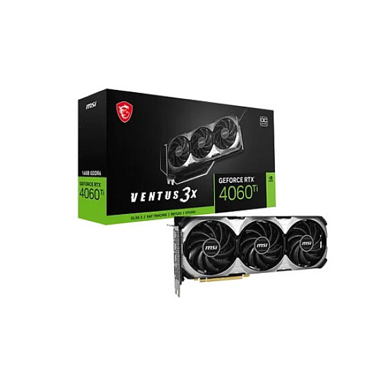 MSI GeForce RTX 4060 TI VENTUS 3X 16GB OC GDDR6 Graphics Card