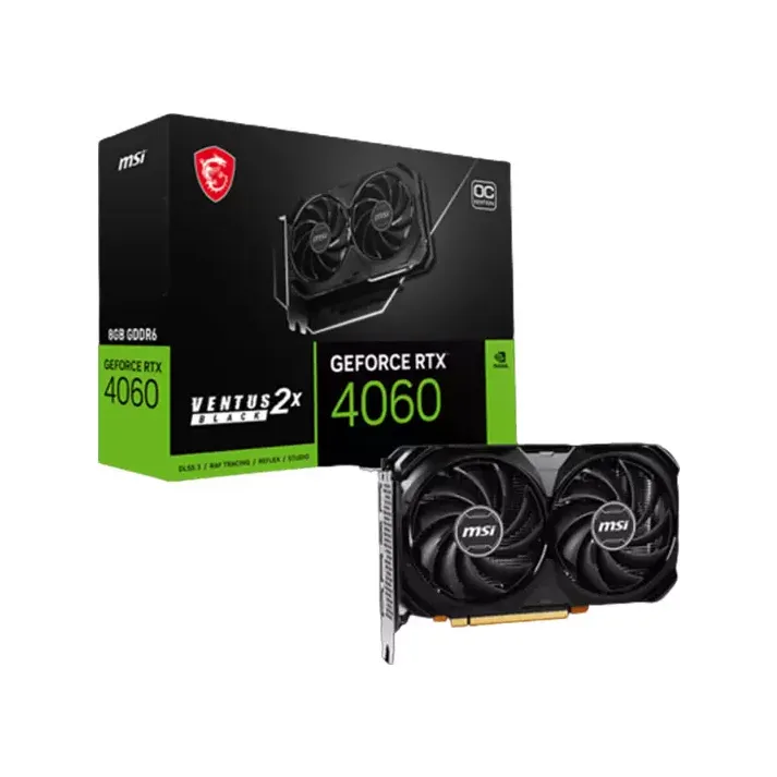 MSI GEFORCE RTX 4060 VENTUS 2X BLACK 8G OC 8GB GRAPHICS CARD