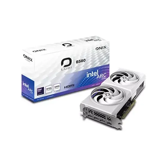 ONIX LUMI Intel Arc B580 OC 12GB GDDR6 ARGB Gaming Graphics Card (White)