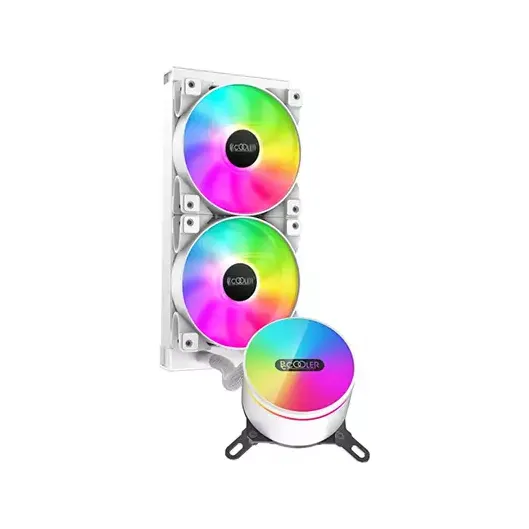 PCCOOLER GI-CX240 240mm ARGB AIO Liquid CPU Cooler (White)