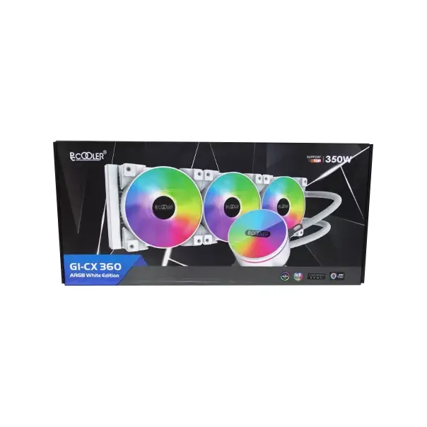 PCcooler GI-CX360 ARGB 360mm AIO CPU Liquid Cooler (white)