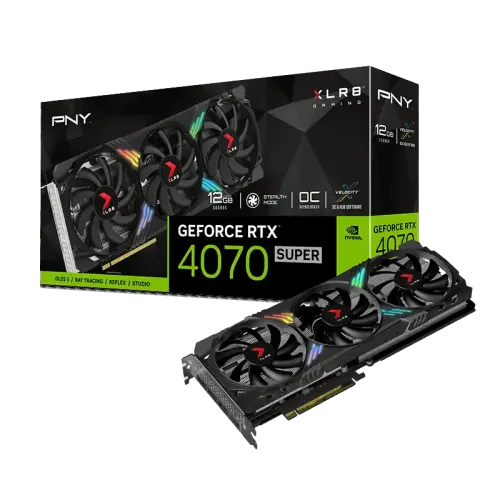 PNY GeForce RTX 4070 SUPER 12GB XLR8 Gaming VERTO EPIC-X RGB Triple Fan GDDR6X Graphics Card