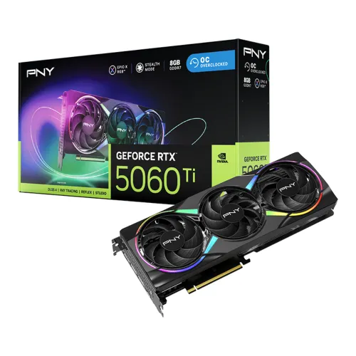 PNY GeForce RTX 5060 Ti 8GB EPIC-X RGB OC Triple Fan GDDR7 Graphics Card
