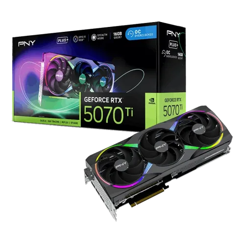 PNY GeForce RTX 5070 Ti EPIC-X RGB Overclocked Triple Fan Plus 16GB GDDR7 Graphics Card
