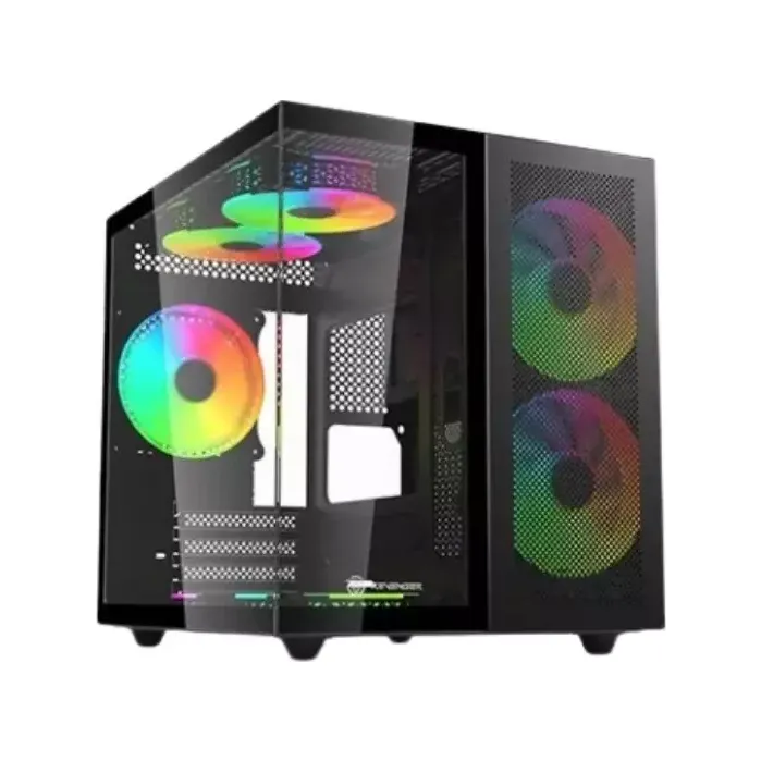 REVENGER DUO DYNAMIC FULL-VIEW MINI-TOWER ATX CASE (BLACK)