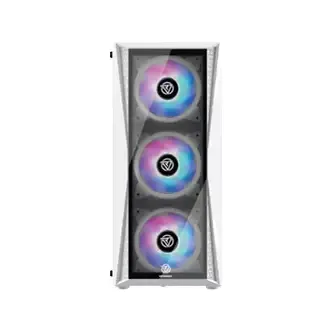 REVENGER SHOCKWAVE MID TOWER RGB GAMING CASE (WHITE)