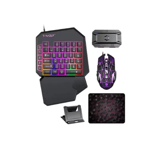 T-WOLF TF950 5 In 1 Wired Gaming Combo