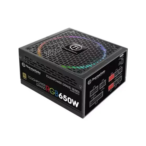 Thermaltake Toughpower Grand RGB Sync Edition 650W Full Modular 80 Plus Gold Flat Slave Cable Power Supply with 10 Years Warranty