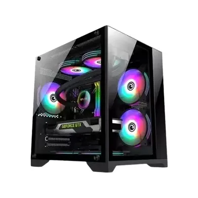 Wintech Skyview X2 ARGB M-ATX Mid Tower Temperred Glass Gaming Desktop Case (Black)
