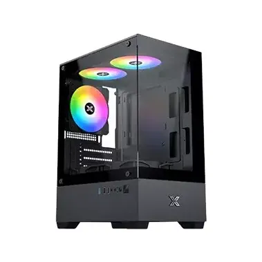 Xigmatek View II ARGB Mini-Tower M-ATX Gaming Black Computer Case
