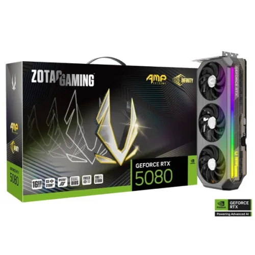 ZOTAC GAMING GeForce RTX 5080 AMP Extreme INFINITY 16GB GDDR7 Graphics Card